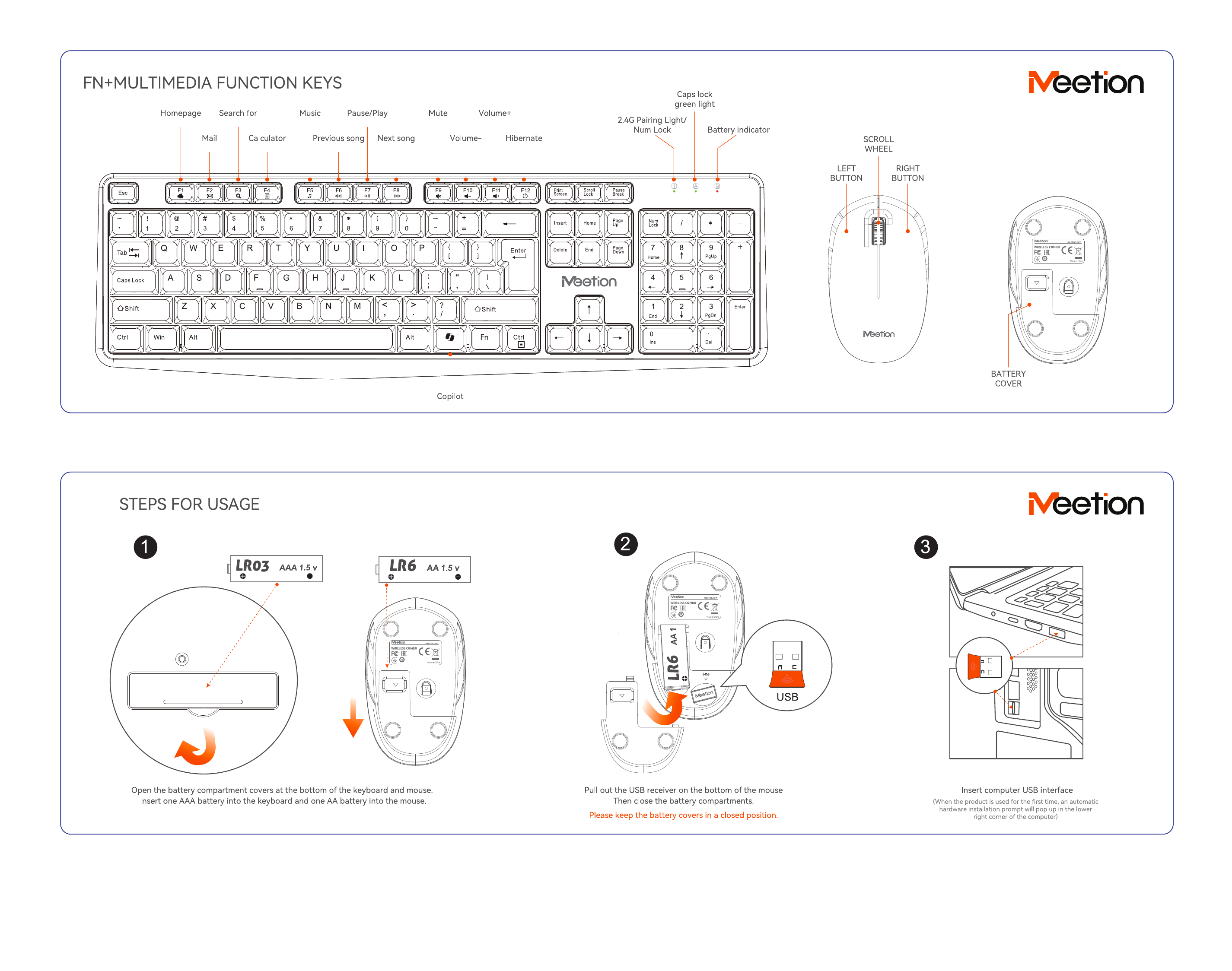 MEETION CW235 2.4G WIRELESS KEYBOARD & MOUSE COMBO